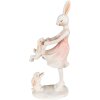 Clayre & Eef 6PR3868 Dekorácia Králik 9x6x22 cm Ružová - béžová