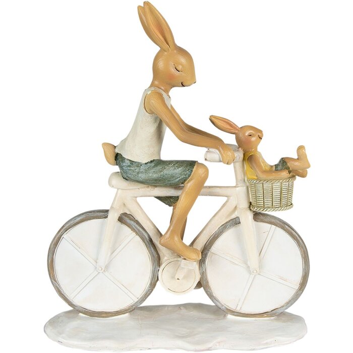 Clayre & Eef 6PR3869 Dekorácia Králik 18x7x22 cm biela - béžová
