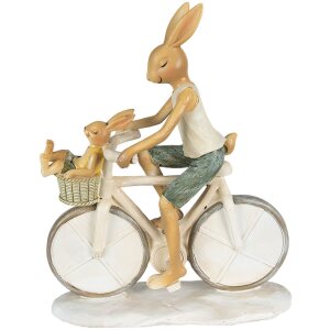Clayre & Eef 6PR3869 Dekorácia Králik 18x7x22 cm biela - béžová