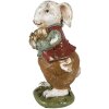 Clayre & Eef 6PR3875 Dekorácia králik 9x12x22 cm béžová - červená
