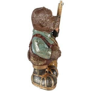 Clayre & Eef 6PR3883 Dekorácia Pes 20x13x32 cm Hnedá - zelená