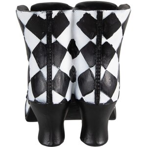 Clayre & Eef 6PR3890 Dekoračné topánky 15x12x15 cm čierna - biela