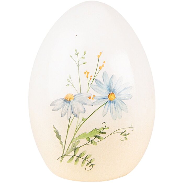 Clayre & Eef 6TE0464 Dekorácia vajce 10x10x14 cm žltá - modrá
