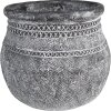 Clayre & Eef 6TE0468M Kvetináč Ø 21x19 cm sivý okrúhly