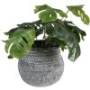 Clayre & Eef 6TE0468M Kvetináč Ø 21x19 cm sivý okrúhly