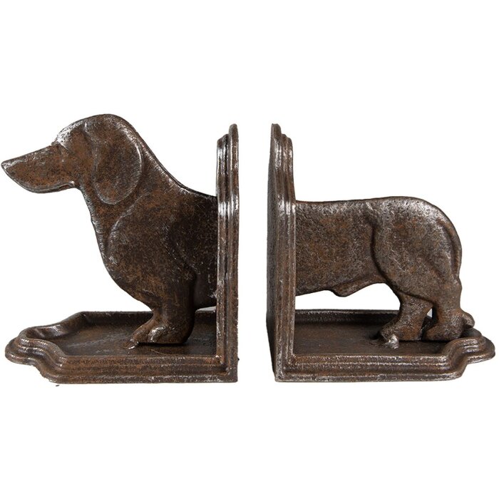 Clayre & Eef 6Y5427 Záložka do knihy (2 ks) Pes 23x8x13 cm Hnedá