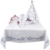 Obrus Clayre & Eef SSF05 150x250 cm biely - modrý obdĺžnik