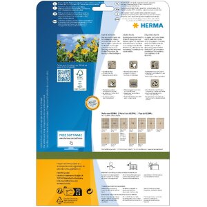 HERMA 10760 Štítky na zakladače 192 x 61 mm, prírodná hnedá farba, permanentné lepidlo 80 ks.