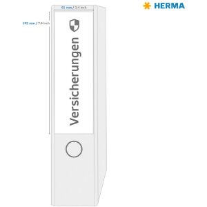 HERMA 10760 Štítky na zakladače 192 x 61 mm, prírodná hnedá farba, permanentné lepidlo 80 ks.