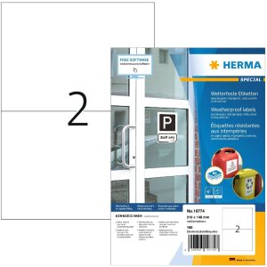 HERMA 10774 Štítky A4 210x148 mm biele...
