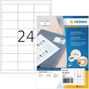 HERMA 10779 Atramentové etikety A4 66x33,8 mm...
