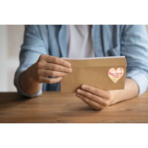 HERMA 10791 Prémiové srdiečkové etikety A4 Ø60 mm biele permanentné