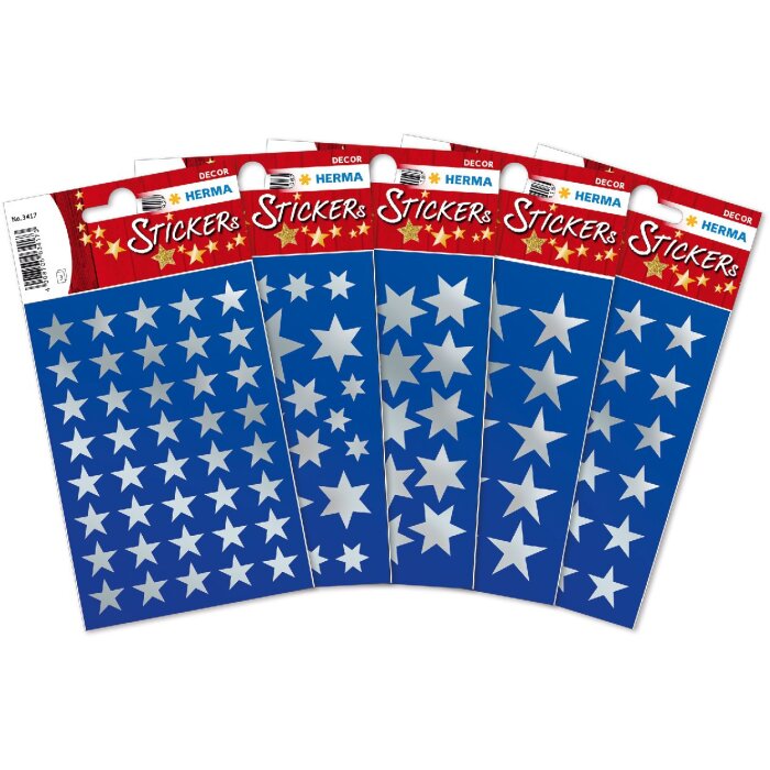 HERMA 15501 Dekoračné nálepky poinsettias strieborná sada