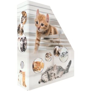 HERMA 19717 Kartónový zakladač A4 na časopisy s mačacím dizajnom s otvorom na uchopenie