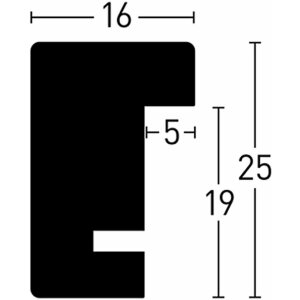 Nielsen Quadrum drevený rám 30x40 cm havran čierny normálny profil skleneného bloku