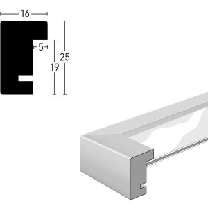 Nielsen Quadrum drevený rám 30x40 cm havran čierny normálny profil skleneného bloku