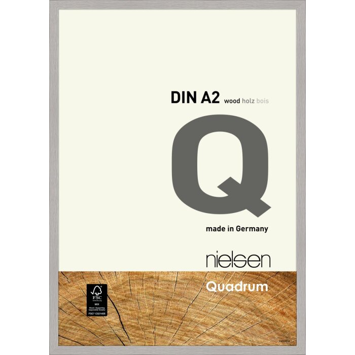 Nielsen drevený odnímateľný rám Quadrum 42x59,4 cm cementovo sivý