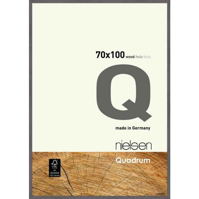 Nielsen drevený odnímateľný rám Quadrum 70x100 cm sivý
