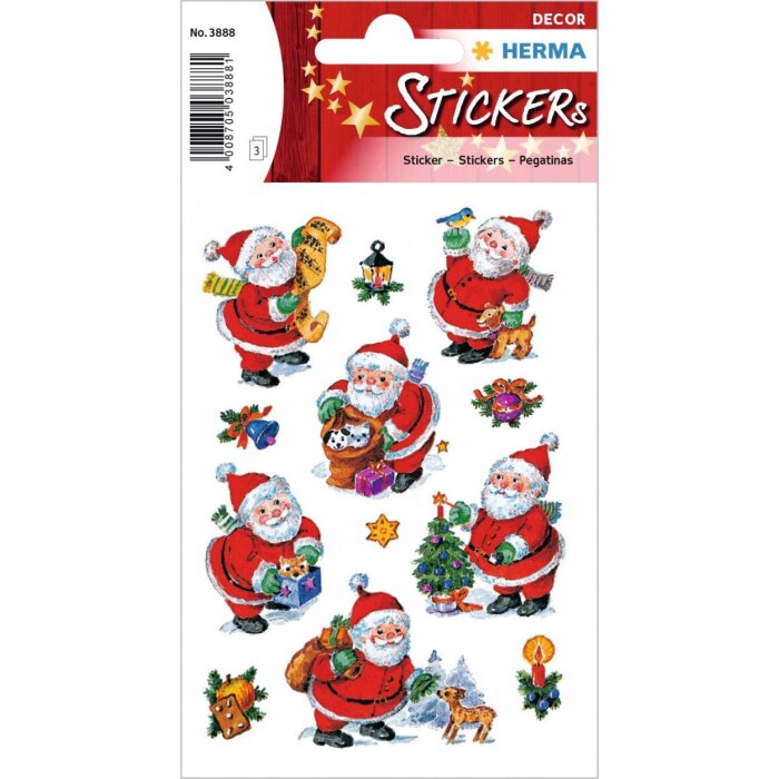 Dekoračné etikety DECOR Christmas Funny Father Christmas 3 listy