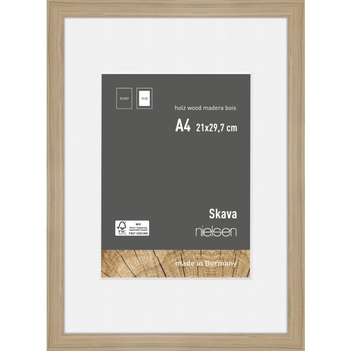 Nielsen drevený rám na obrazy Skava dub 21x29,7 cm s paspartou 15x20 cm