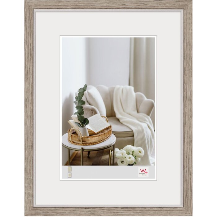 Drevený rám Walther MDF Hygge 13x18 cm sivý