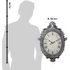 Clayre & Eef 5KL0236 Nástenné hodiny strieborné béžové 56x6x76 cm - 1xAA