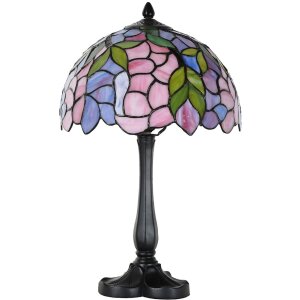 LumiLamp 5LL-6308 Tiffany stolová lampa ružová Ø 30x50 cm E27-max 1x60W
