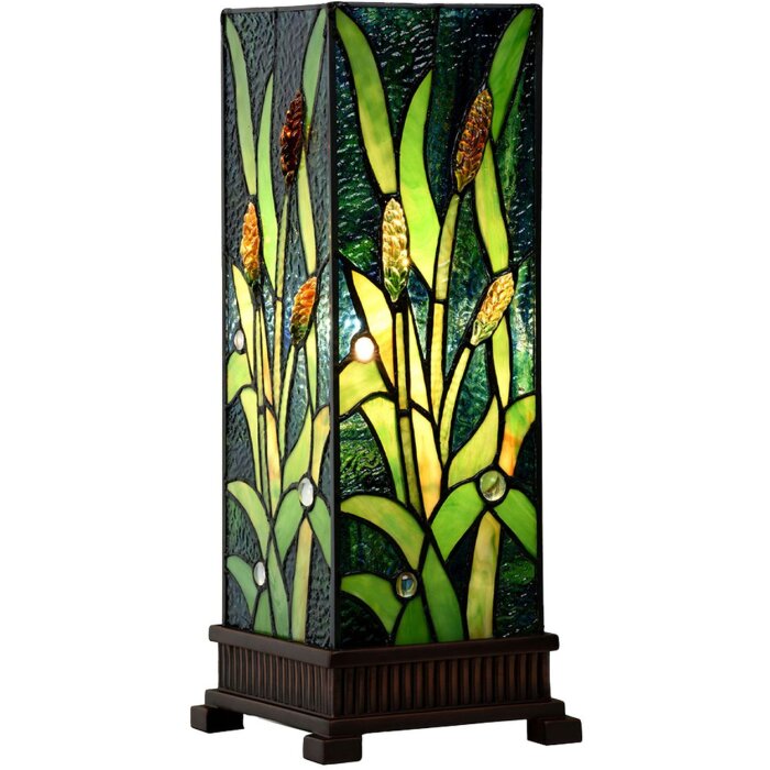 LumiLamp 5LL-6310 Tiffany stolová lampa zelená 18x18x45 cm E27-max 1x60W