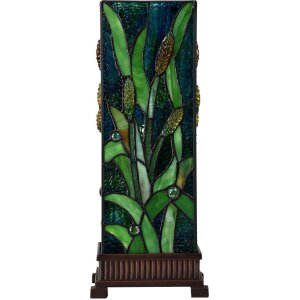 LumiLamp 5LL-6310 Tiffany stolová lampa zelená 18x18x45 cm E27-max 1x60W