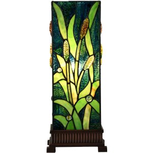 LumiLamp 5LL-6310 Tiffany stolová lampa zelená 18x18x45 cm E27-max 1x60W