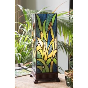 LumiLamp 5LL-6310 Tiffany stolová lampa zelená 18x18x45 cm E27-max 1x60W