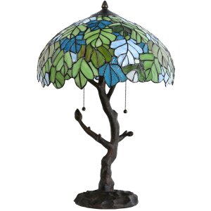 LumiLamp 5LL-6312 Tiffany stolová lampa zelená Ø 40x60 cm E27-max 2x60W