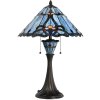 LumiLamp 5LL-6313 Tiffany stolová lampa modrá Ø 40x61 cm E27-max 2x60W