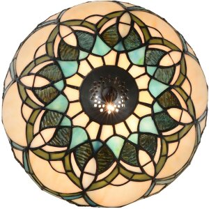 LumiLamp 5LL-6334 Tiffany stolová lampa Béžová Ø 25x42 cm E14-max 1x40W