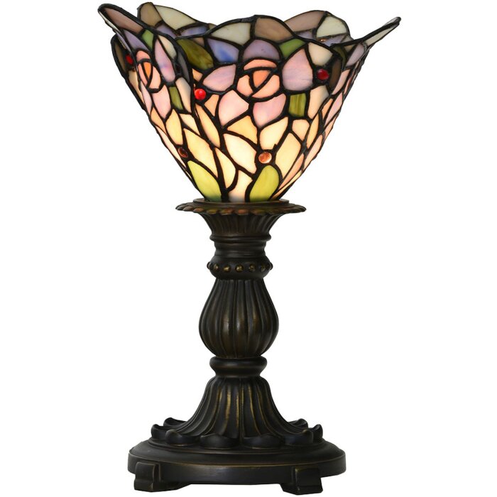 LumiLamp 5LL-6336 Tiffany stolová lampa ružová Ø 20x30 cm E14 max 1x25W