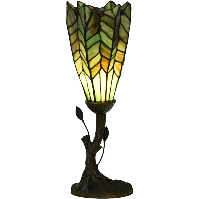 LumiLamp 5LL-6337 Tiffany stolová lampa zelená Ø 15x42 cm E14 max 25W