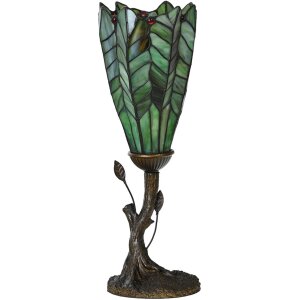 LumiLamp 5LL-6337 Tiffany stolová lampa zelená Ø 15x42 cm E14 max 25W