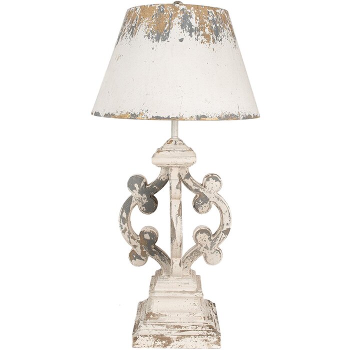 Clayre & Eef 5LMC0032 Stolná lampa béžová sivá Ø 40x79 cm E27-max 1x60W
