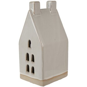Clayre & Eef 6CE1591L Dekorácia Domček s LED diódami béžová 9x8x18 cm