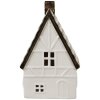 Clayre & Eef 6CE1597L Dekorácia Domček s LED diódou béžová, zlatá farba 10x8x16 cm