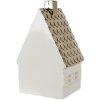 Clayre & Eef 6CE1597L Dekorácia Domček s LED diódou béžová, zlatá farba 10x8x16 cm
