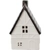 Clayre & Eef 6CE1597M Dekorácia domček s LED diódou béžová strieborná 8x7x12 cm