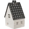 Clayre & Eef 6CE1597M Dekorácia domček s LED diódou béžová strieborná 8x7x12 cm