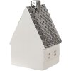 Clayre & Eef 6CE1597M Dekorácia domček s LED diódou béžová strieborná 8x7x12 cm