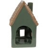 Clayre & Eef 6CE1601 Sviečka na vianočnú chalúpku zelenohnedá 9x8x15 cm