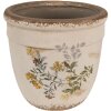Clayre & Eef 6CE1607L Kvetináč do interiéru béžový žltý Ø 18x17 cm