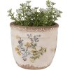 Clayre & Eef 6CE1607S Kvetináč do interiéru béžový žltý Ø 13x11 cm