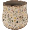 Clayre & Eef 6CE1610L Kvetináč do interiéru béžový žltý Ø 21x19 cm