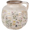 Clayre & Eef 6CE1611L Dekoratívny džbán béžový žltý Ø 17x16 cm