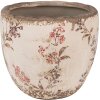 Clayre & Eef 6CE1615S Kvetináč do interiéru béžovo-ružový Ø 13x11 cm
